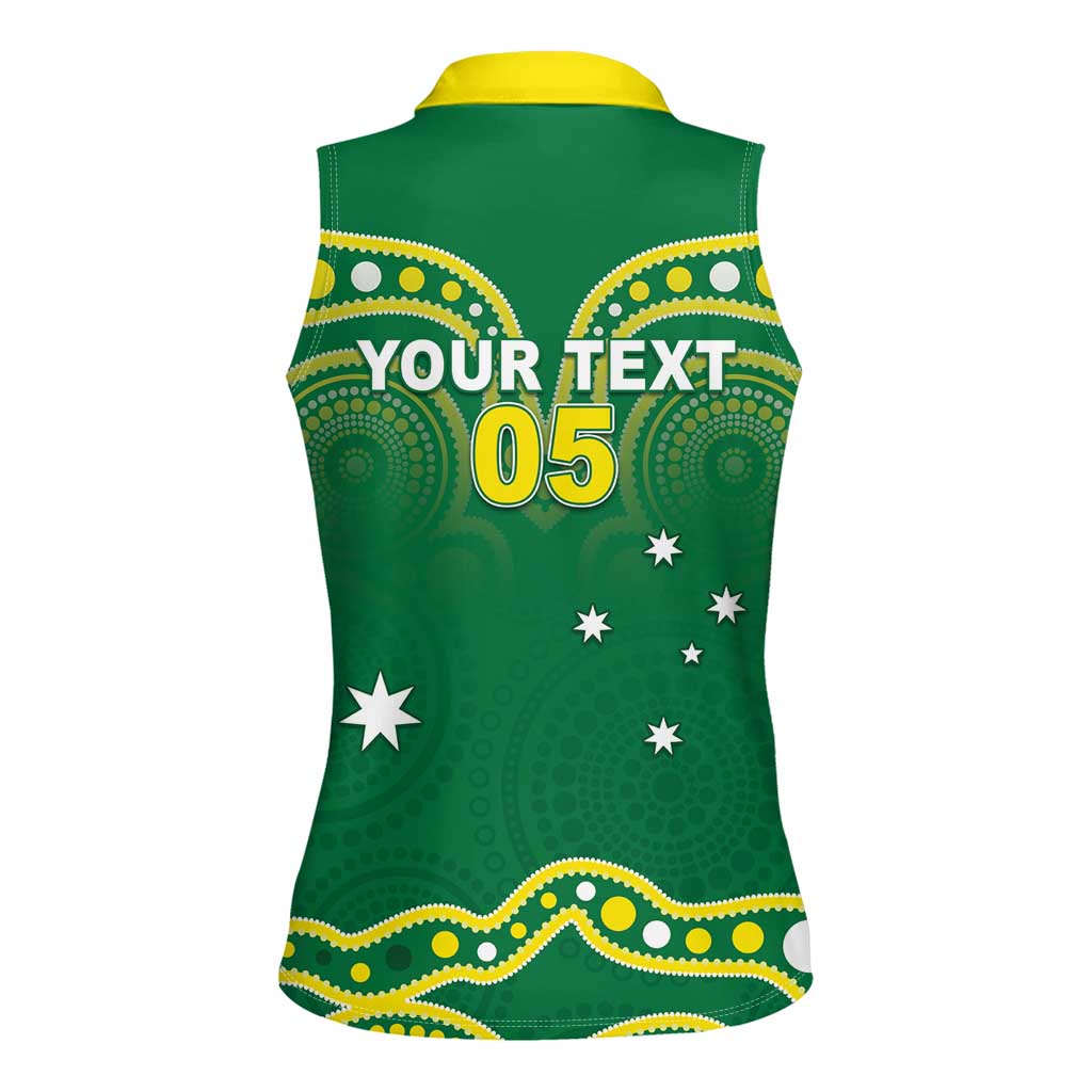 Australia Rugby Custom Women Sleeveless Polo Shirt Kangaroos Make History Pacific Champions