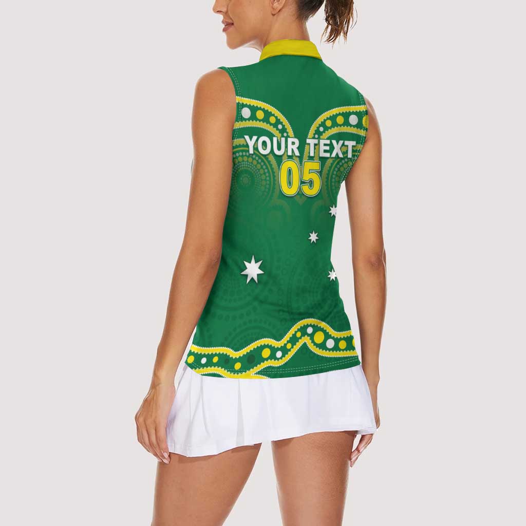 Australia Rugby Custom Women Sleeveless Polo Shirt Kangaroos Make History Pacific Champions
