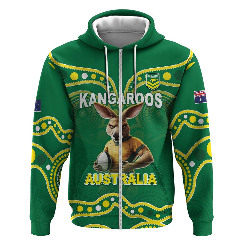 Australia Rugby Custom Zip Hoodie Kangaroos Make History Pacific Champions