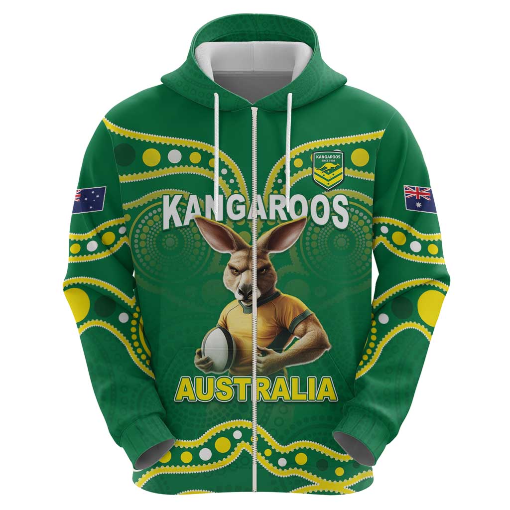 Australia Rugby Custom Zip Hoodie Kangaroos Make History Pacific Champions