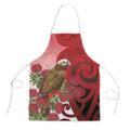 New Zealand Parrot Kaka Apron Maori Koru With Pohutukawa Flowers - Aussie Hoodie