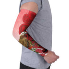 New Zealand Parrot Kaka Arm Sleeves Maori Koru With Pohutukawa Flowers - Aussie Hoodie