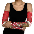 New Zealand Parrot Kaka Arm Sleeves Maori Koru With Pohutukawa Flowers - Aussie Hoodie