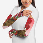 New Zealand Parrot Kaka Arm Sleeves Maori Koru With Pohutukawa Flowers - Aussie Hoodie
