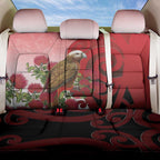 New Zealand Parrot Kaka Back Car Seat Cover Maori Koru With Pohutukawa Flowers - Aussie Hoodie