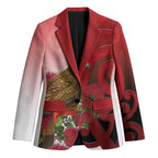 New Zealand Parrot Kaka Blazer Maori Koru With Pohutukawa Flowers - Aussie Hoodie