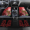 New Zealand Parrot Kaka Car Mats Maori Koru With Pohutukawa Flowers - Aussie Hoodie