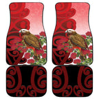New Zealand Parrot Kaka Car Mats Maori Koru With Pohutukawa Flowers - Aussie Hoodie