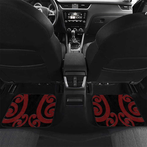 New Zealand Parrot Kaka Car Mats Maori Koru With Pohutukawa Flowers - Aussie Hoodie
