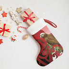 New Zealand Parrot Kaka Christmas Stocking Maori Koru With Pohutukawa Flowers