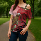 New Zealand Parrot Kaka Cross Shoulder Shirt Maori Koru With Pohutukawa Flowers - Aussie Hoodie