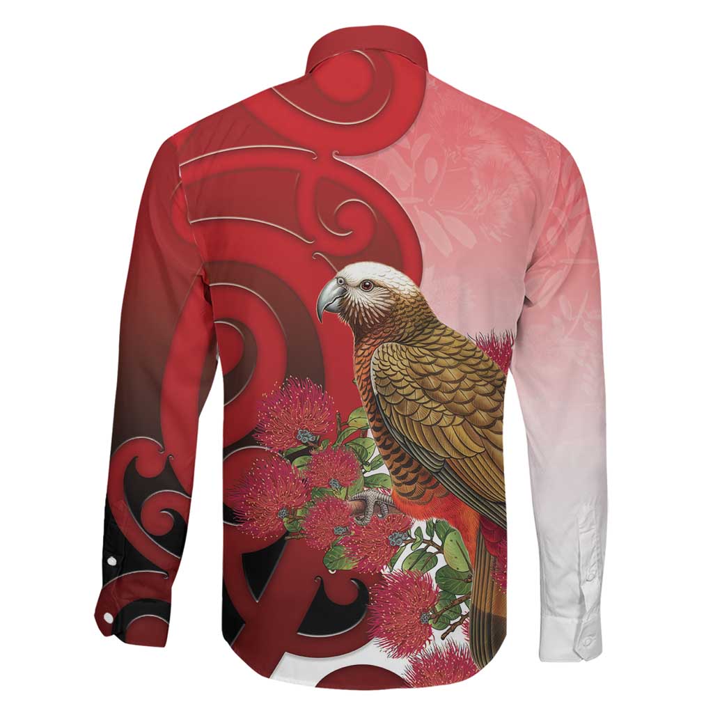 New Zealand Parrot Kaka Family Matching Mermaid Dress and Hawaiian Shirt Maori Koru With Pohutukawa Flowers - Aussie Hoodie