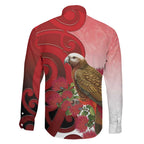 New Zealand Parrot Kaka Family Matching Off Shoulder Short Dress and Hawaiian Shirt Maori Koru With Pohutukawa Flowers - Aussie Hoodie