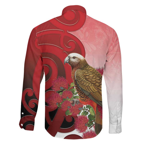 New Zealand Parrot Kaka Family Matching Summer Maxi Dress and Hawaiian Shirt Maori Koru With Pohutukawa Flowers - Aussie Hoodie