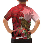 New Zealand Parrot Kaka Hawaiian Shirt Maori Koru With Pohutukawa Flowers - Aussie Hoodie