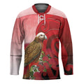 New Zealand Parrot Kaka Hockey Jersey Maori Koru With Pohutukawa Flowers - Aussie Hoodie