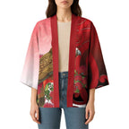 New Zealand Parrot Kaka Kimono Maori Koru With Pohutukawa Flowers - Aussie Hoodie