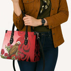 New Zealand Parrot Kaka Leather Bag Maori Koru With Pohutukawa Flowers - Aussie Hoodie