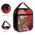 New Zealand Parrot Kaka Lunch Bag Maori Koru With Pohutukawa Flowers