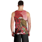 New Zealand Parrot Kaka Men Tank Top Maori Koru With Pohutukawa Flowers - Aussie Hoodie