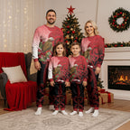New Zealand Parrot Kaka Christmas Pajama Set Maori Koru With Pohutukawa Flowers