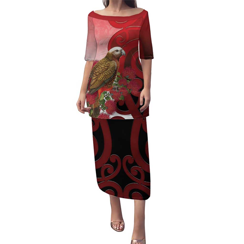 New Zealand Parrot Kaka Puletasi Maori Koru With Pohutukawa Flowers - Aussie Hoodie