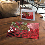 New Zealand Parrot Kaka Puzzle Maori Koru With Pohutukawa Flowers - Aussie Hoodie