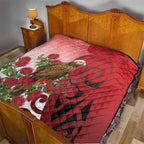 New Zealand Parrot Kaka Quilt Maori Koru With Pohutukawa Flowers - Aussie Hoodie