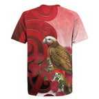 New Zealand Parrot Kaka Rugby Jersey Maori Koru With Pohutukawa Flowers - Aussie Hoodie