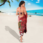 New Zealand Parrot Kaka Sarong Maori Koru With Pohutukawa Flowers - Aussie Hoodie