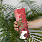 New Zealand Parrot Kaka Skinny Tumbler Maori Koru With Pohutukawa Flowers - Aussie Hoodie
