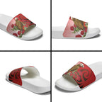 New Zealand Parrot Kaka Slide Sandals Maori Koru With Pohutukawa Flowers - Aussie Hoodie