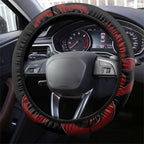New Zealand Parrot Kaka Steering Wheel Cover Maori Koru With Pohutukawa Flowers - Aussie Hoodie