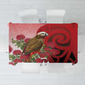 New Zealand Parrot Kaka Tablecloth Maori Koru With Pohutukawa Flowers - Aussie Hoodie