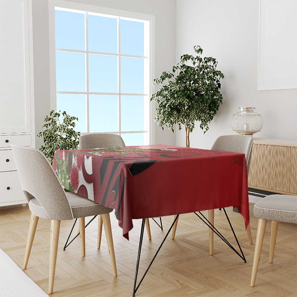 New Zealand Parrot Kaka Tablecloth Maori Koru With Pohutukawa Flowers - Aussie Hoodie