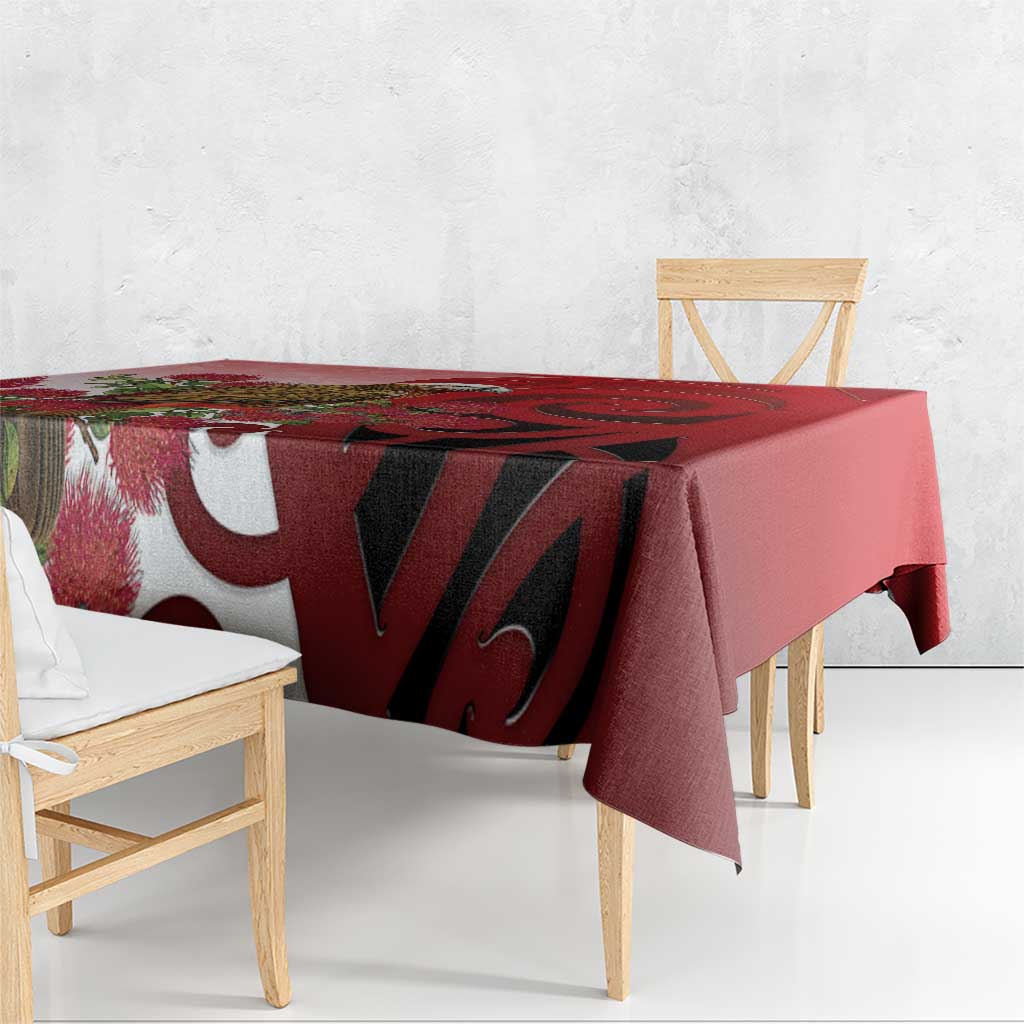 New Zealand Parrot Kaka Tablecloth Maori Koru With Pohutukawa Flowers - Aussie Hoodie
