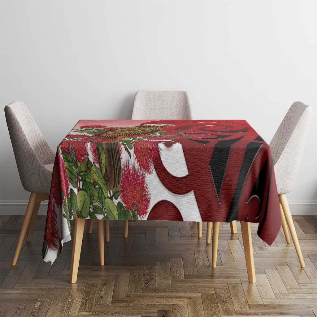 New Zealand Parrot Kaka Tablecloth Maori Koru With Pohutukawa Flowers - Aussie Hoodie