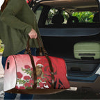 New Zealand Parrot Kaka Travel Bag Maori Koru With Pohutukawa Flowers - Aussie Hoodie