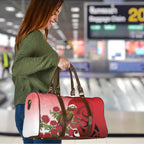 New Zealand Parrot Kaka Travel Bag Maori Koru With Pohutukawa Flowers - Aussie Hoodie