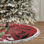 New Zealand Parrot Kaka Tree Skirt Maori Koru With Pohutukawa Flowers