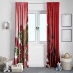 New Zealand Parrot Kaka Window Curtain Maori Koru With Pohutukawa Flowers - Aussie Hoodie