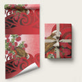 New Zealand Parrot Kaka Wrapping Paper Maori Koru With Pohutukawa Flowers