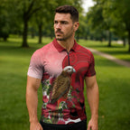 New Zealand Parrot Kaka Zipper Polo Shirt Maori Koru With Pohutukawa Flowers - Aussie Hoodie