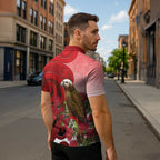 New Zealand Parrot Kaka Zipper Polo Shirt Maori Koru With Pohutukawa Flowers - Aussie Hoodie