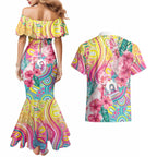 Australia Indigenous NAIDOC Week With Cockatoos Couples Matching Mermaid Dress and Hawaiian Shirt