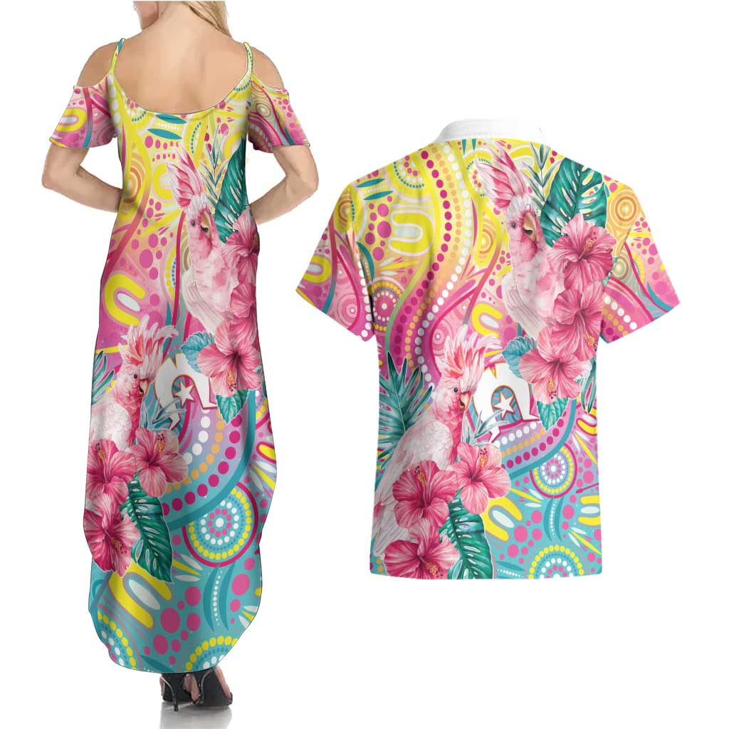Australia Indigenous NAIDOC Week With Cockatoos Couples Matching Summer Maxi Dress and Hawaiian Shirt