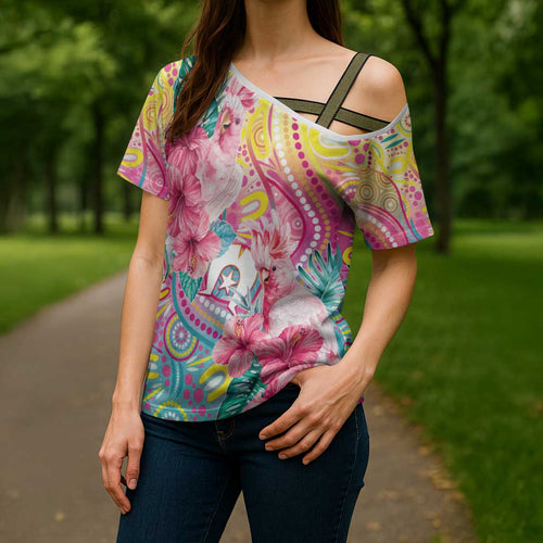 Australia Indigenous NAIDOC Week With Cockatoos Cross Shoulder Shirt