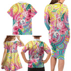 Australia Indigenous NAIDOC Week With Cockatoos Family Matching Long Sleeve Bodycon Dress and Hawaiian Shirt