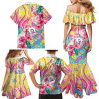Australia Indigenous NAIDOC Week With Cockatoos Family Matching Mermaid Dress and Hawaiian Shirt