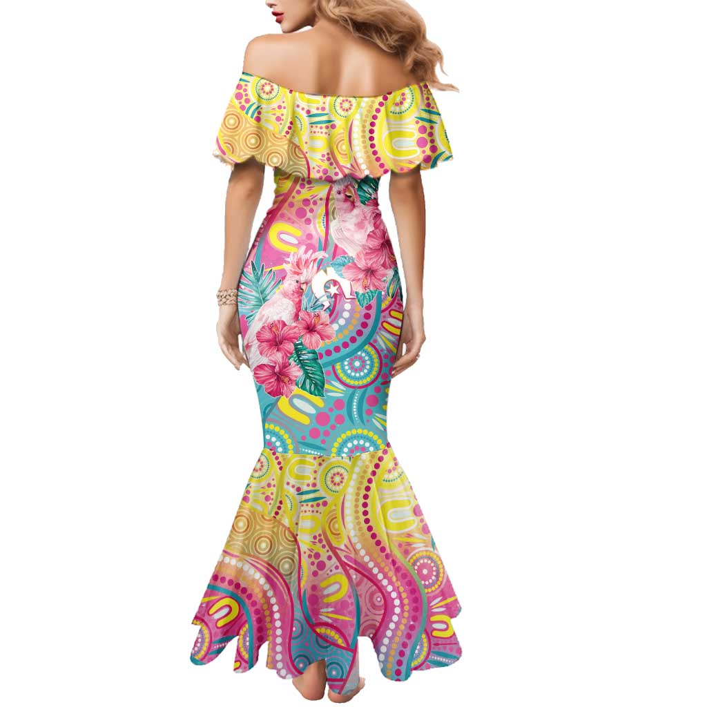 Australia Indigenous NAIDOC Week With Cockatoos Family Matching Mermaid Dress and Hawaiian Shirt